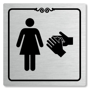 WC ženy, 100x100mm, stříbrná, Texas